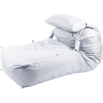 Pufrelax Пуф легло и декоративна възглавница Yoga XL, мемори микс, водоустойчив, Бял