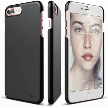 elago S7 Slim Fit 2 Case + HD Clear Film - поликарбонатов кейс и HD покритие за iPhone 8 Plus, iPhone 7 Plus (черен-мат)