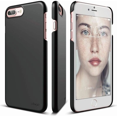 elago S7 Slim Fit 2 Case + HD Clear Film - поликарбонатов кейс и HD покритие за iPhone 8 Plus, iPhone 7 Plus (черен-мат)