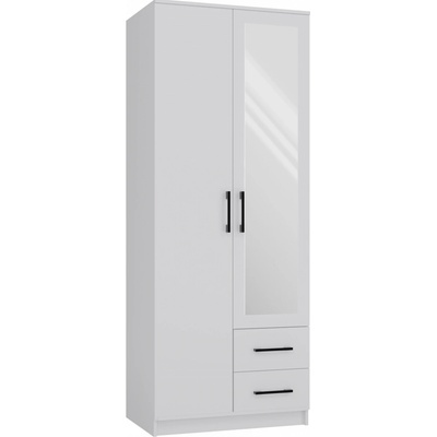 TopEshop Romana 80 x 205 x 52 cm biela so zrkadlom