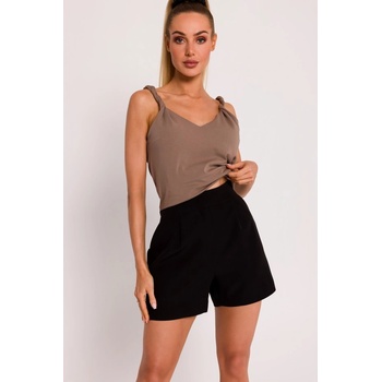 M775 šortky so záhybmi čierne