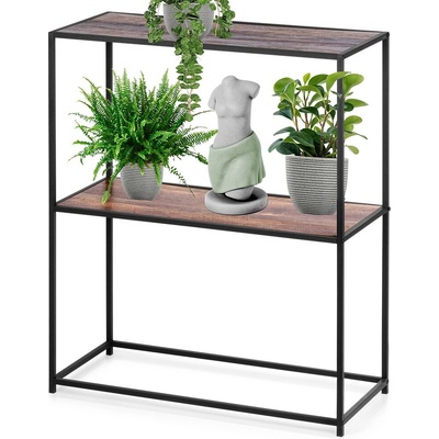 Home Styling Collection Loftový regál se 2 policemi, kov a MDF, 71 x 31 x 85 cm