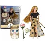 LEAN Toys Кукла Lean Toys - Emily, с тоалет на точки и коте, 30 cm (13908)
