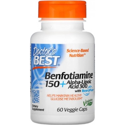 Doctor's Best Benfotiamine 150 + Alpha-Lipoic Acid 300, 300 mg, 60 капсули, Doctor's Best