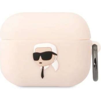 Karl Lagerfeld Кейс Karl Lagerfeld KLAPRUNIKP за AirPods Pro, розов / розов, Silicone Karl Head 3D (KF001466-0)