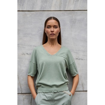 Moodo Маслинен суитшърт с къси ръкави Moodo Moodo | Zelen | ЖЕНИ | XS