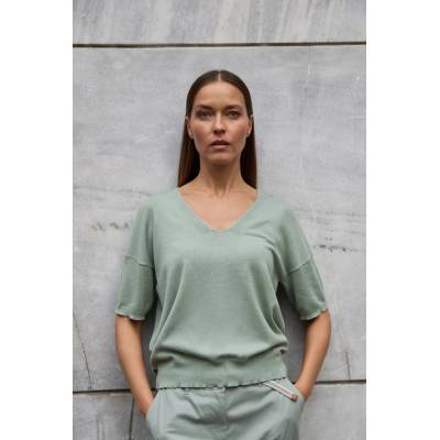 Moodo Маслинен суитшърт с къси ръкави Moodo Moodo | Zelen | ЖЕНИ | XS