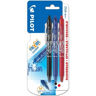 PILOT FriXion Clicker 07, BL 1ks modrá/červená/čierna