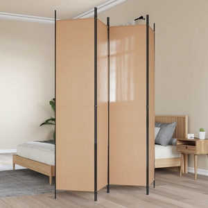 vidaXL 4-панелна преграда Бежово 200 x 220 cm Текстил (42039212)