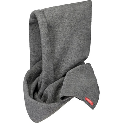 Merino šál s kapucňou fleece sivá