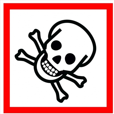 Walteco Symbol GHS 06 – TOXICKÉ 100x100mm, samolepka , 20137