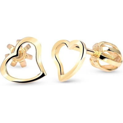 Cutie Jewellery Srdiečkové náušničky zo žltého zlata C2760-30-X-1