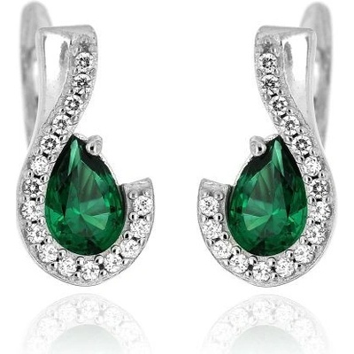 Zlatnictví U Kostela dámské náušnice se zeleným kamenem 253ZB