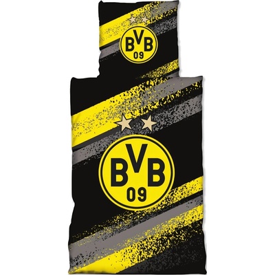 BORUSSIA DORTMUND obliečky Borussia Dortmund čierno-žlté bavlna 135x200 80x80