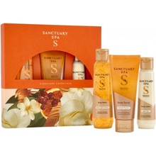 Sanctuary Spa Signature Essentials sprchový gel 150 ml + tělový peeling 100 ml + tělové mléko 100 ml, kosmetická sada