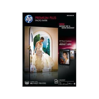 HP Хартия HP Premium Plus Glossy Photo Paper-20 sht/A4/210 x 297 - CR672A