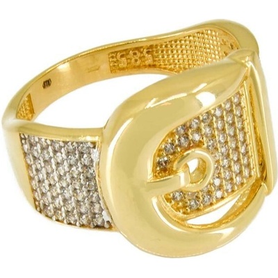 sZlato.cz 3337 Zlatý dámský prsten do tvaru opasku s bílými zirkony