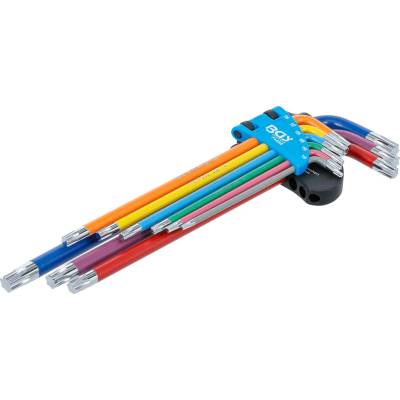 BGS technic sada zahnutých klíčů vícebarevné extra dlouhé T-profil T10 - T50 9dílná BGS 74459