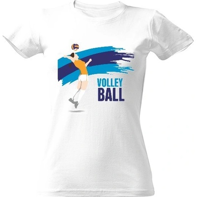 Tričko s potiskem Volleyball hráč dámské Bílá
