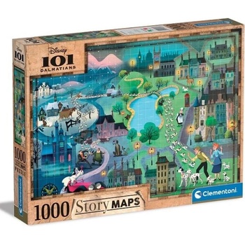 Clementoni Пъзел 1000 части - Дисни карта 101 далматинци (39665)