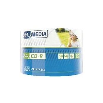 MY MEDIA CD-R Wide Printable, 700 MB, 52x, 50 броя, в целофан (069206)