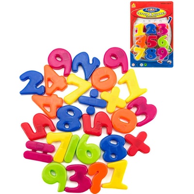 _Ostatní 1_ Číslice magnetické barevné 4cm set 27ks na kartě plast 00312432