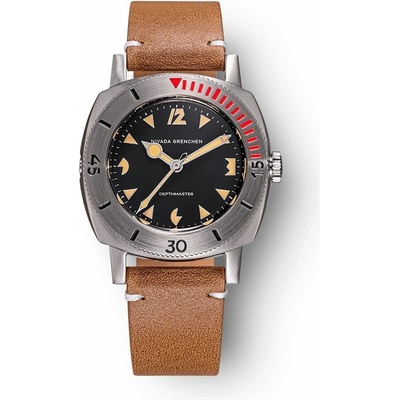 Nivada Grenchen Depthmaster Pacman 14105A - Brown Leather
