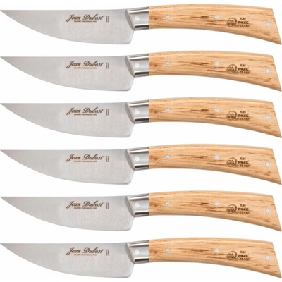 Laguiole Jean Dubost Steak Knife Set 6ks Oak Wood
