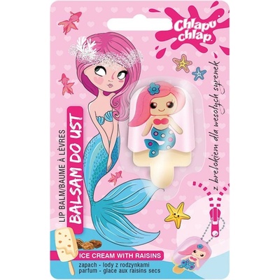 Estetica Детски балсам за устни Mermaid, сладолед и стафиди, 4 g + Ключодържател