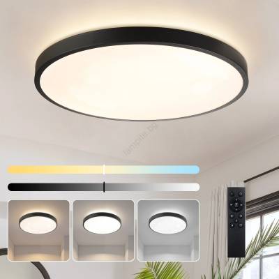 Brilagi - Димируемо LED осветително тяло GLASS POOL DOUBLE LED/80W/230V 60 см черно + дистанционно управление (BG4307)