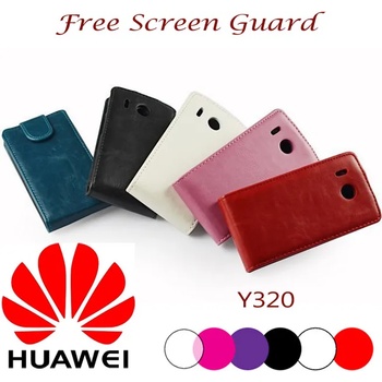 Image 1 of Huawei Ascend Y320 Flip Кожен Калъф + Скрийн Протектор