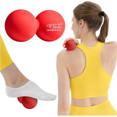 Divio Dvojitý masážní míč DOUBLE BALL červeny