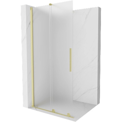 Mexen Velar плъзгаща се душ стена Walk-in 90 x 200 см, матова 8 мм, злато четковано - 871-090-000-33-55 (871-090-000-33-55)