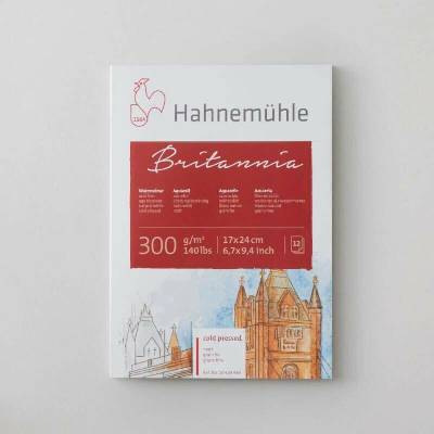 Hahnemühle Skicár 30 x 40cm na akvarel Britania matt cold press lepená väzba 300g/m2 12 listov