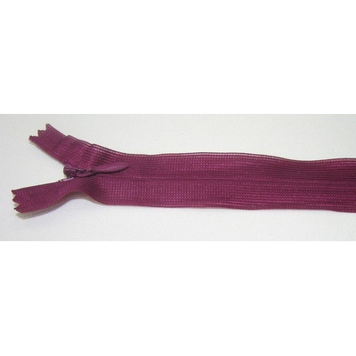 Zips krytý nedeliteľný 25cm tmavšia fialová