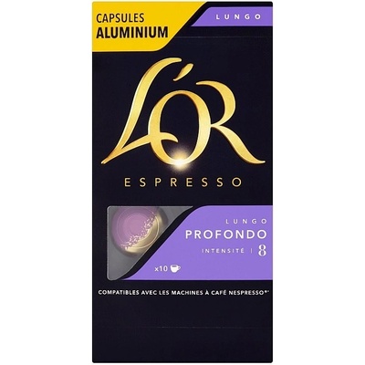 L´OR Lungo Profondo Intz. 8 hliníkových kapsúl kompatibilných s kávovarmi Nespresso 10 ks