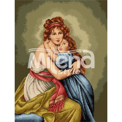 Milena Style Портрет с дъщерята - гоблен със схема конци dmc 1: 1