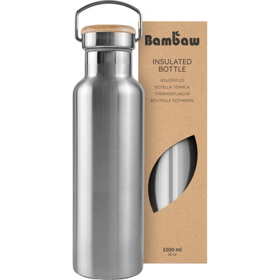 Bambaw Nerezová termoska 1000 ml Natural Steel