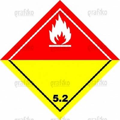 Grafiko | Organické peroxidy tř. 5.2 - červenožlutý / bílý - Materiál Magnetická fólie, Rozměr 300x300mm