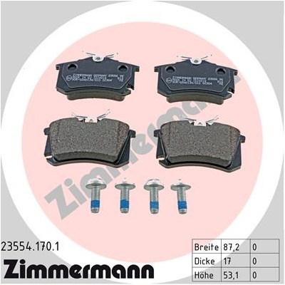 ZIMMERMANN Sada brzdových platničiek kotúčovej brzdy 235541701