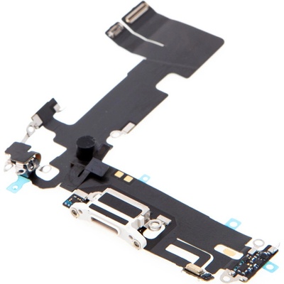 AppleMix Napájací a dátový konektor s flex káblom + mikrofóny pre Apple iPhone 13 - biely - kvalita A+
