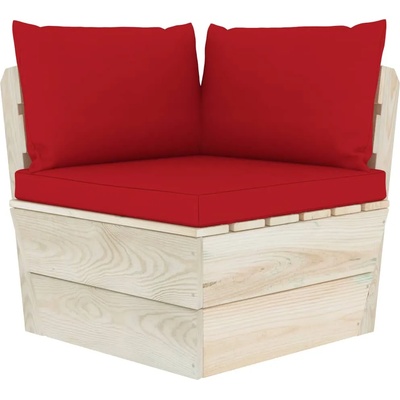 vidaXL Палетни възглавници, 3 бр, червени, Оксфорд плат (315070)