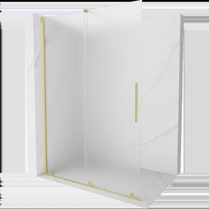 Mexen Velar плъзгаща се душ преграда Walk-in 160 x 200 см, матирано 8 мм, златно матово - 871-160-000-33-55 (871-160-000-33-55)