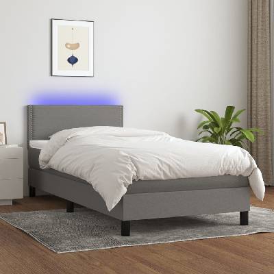 vidaXL 3133035 Boxspring postel s matrací a LED textil / barva Tmavě šedá