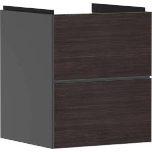 Hansgrohe Xevolos E - Шкафче за умивалник 58x48x48 см, 2 чекмеджета, матово сиво/тъмен дъб 54174730 (54174730)