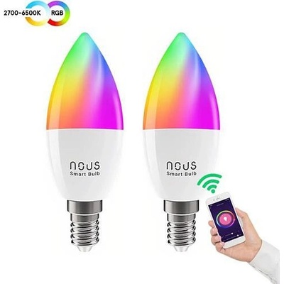 Smart LED žárovka E14 4,5W RGB NOUS P4/2pack WiFi Tuya sada 2ks