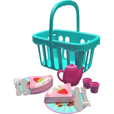 Ucar Toys СИНЯ ПИКНИК КОШНИЦА С ТОРТА 15 ЧАСТИ