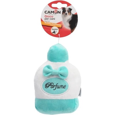 Camon - Забавна плюшена играчка за кучета във формата на шишенце за парфюм, 15 см. -розова/синя