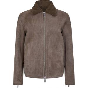 OFF WHITE Яке OFF WHITE Men's Blouson Sheepskin Long Sleeve Shearling Jacket - Beige