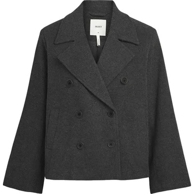 OBJECT Палто Object Keily Short coat - Grey (Dark Grey Melange)
